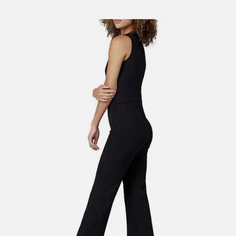 SPANX Black Sleeveless V-Neck Wide-Leg Jumpsuit